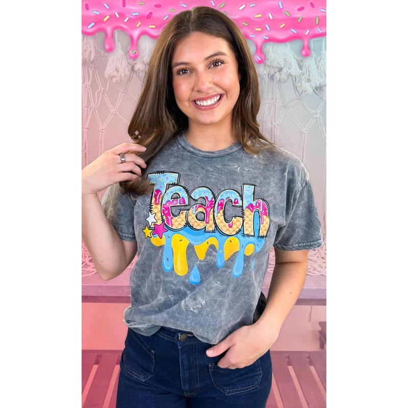Teach Drip Mineral Washed Graphic Shirt Hoodie, Sweatshirt | UrbanDripWear.com