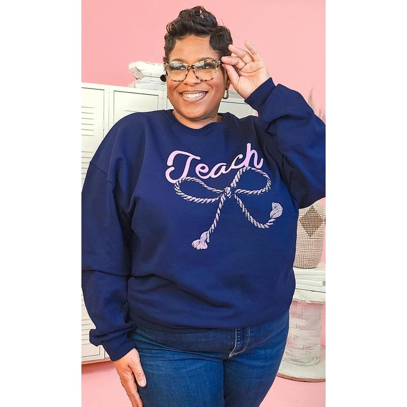 Teach Rope Bow Sweatshirt T-Shirts, Hoodie | UrbanDripWear.com