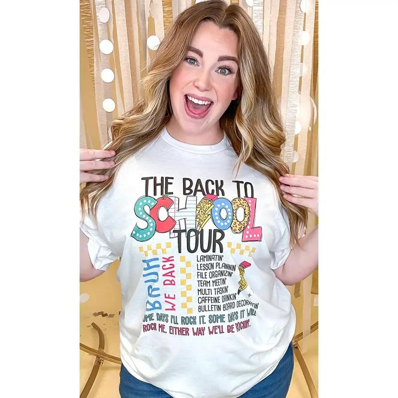 Teacher Back to School Tour Graphic T-Shirt Hoodie, Sweatshirt | UrbanDripWear.com