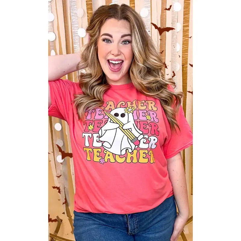 Teacher Ghost Graphic T-Shirt Hoodie, Sweatshirt | UrbanDripWear.com