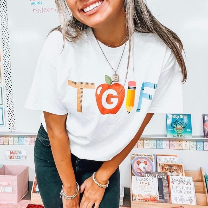 'Teacher TGIF' T-Shirt Hoodie, Sweatshirt | UrbanDripWear.com