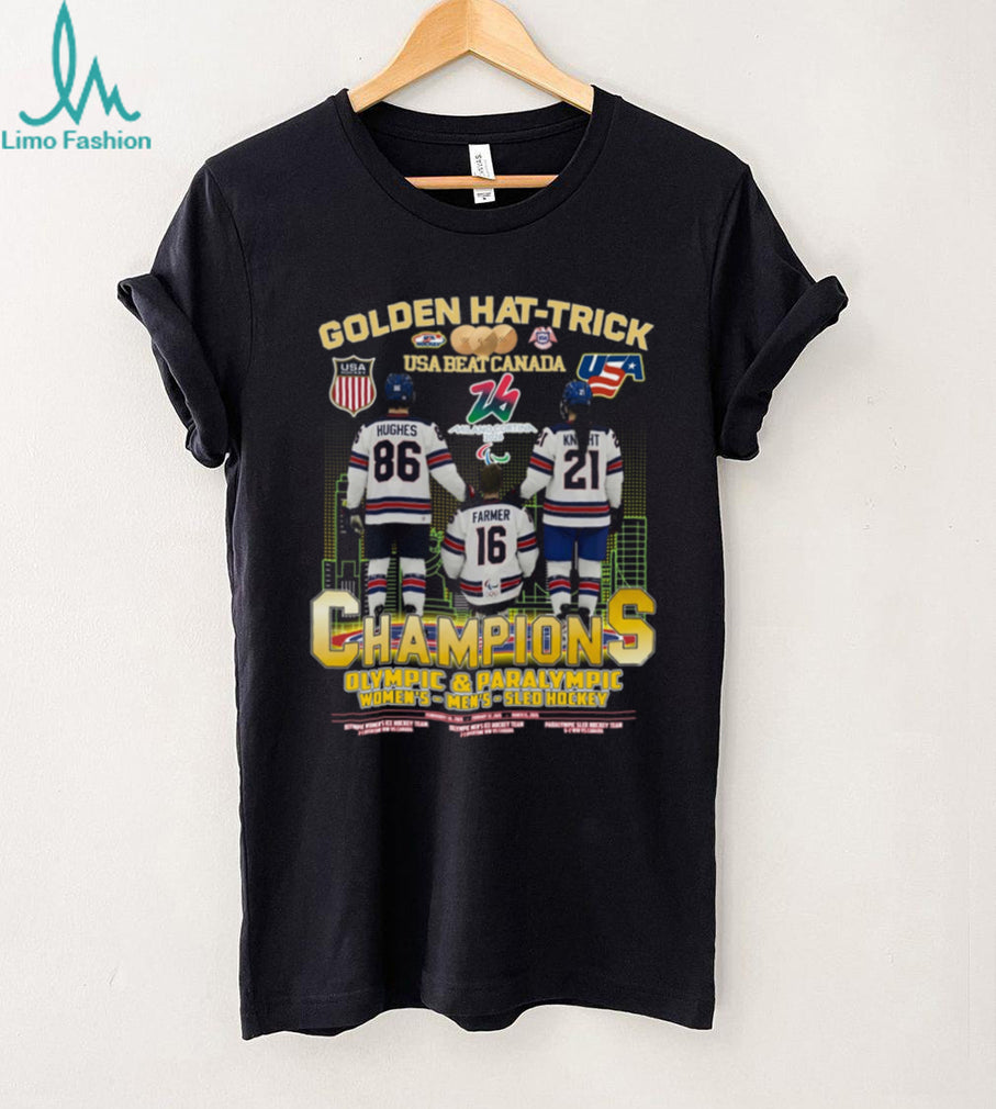 Team USA Hockey Milano Cortina 2026 Golden Hat Trick Champions Coffee T Shirt