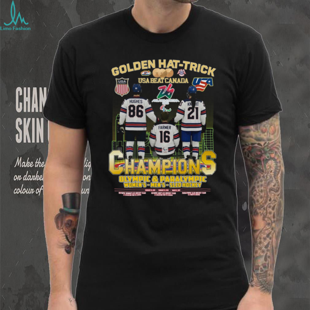 Team USA Hockey Milano Cortina 2026 Golden Hat Trick Champions Coffee T Shirt