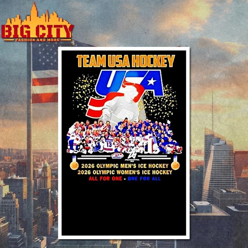 Team Usa Hockey 2026 Olympic Mens And Womens Ice Hockey All For One One For All Shirt