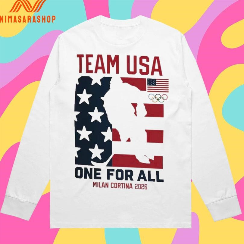 Team Usa One For All Milan Cortina 2026 Flag America Hockey Champions Gold Medal Shirts