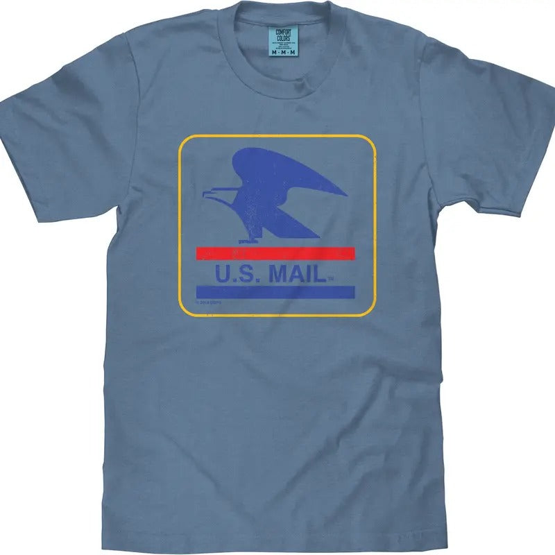 Tee Luv x Comfort Colors USPS U.S. Mail Eagle T-Shirt - Blue Jean Hoodie, Sweatshirt | UrbanDripWear.com