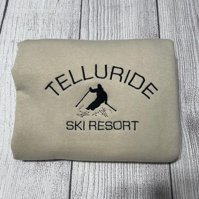 Telluride Ski Resort embroidered sweatshirt, ski lover's design, Colorado Resorts,  Telluride Resort Colorado crewneck;...