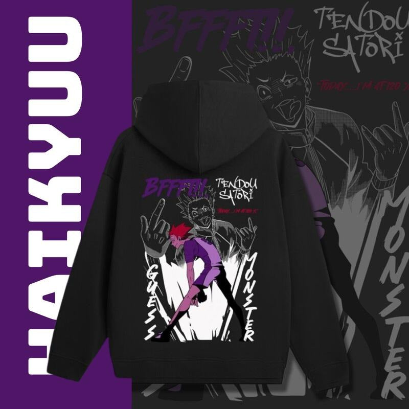 Tendou Satori Hoodie, Haikyuu Graphic Shirt, Anime Tee, Classic Cotton Hoodie Sweatshirt | UrbanDripWear.com