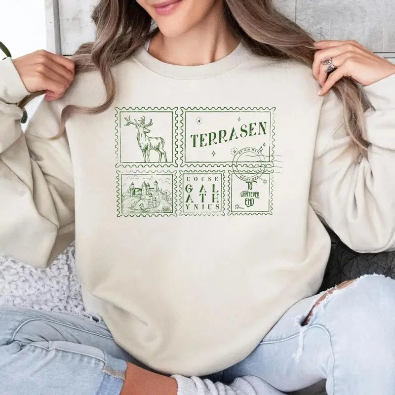 Terrasen Shirt | Throne Of Glass Aelin Galathynius Sweatshirt Rowan Whitethorn Dorian Thirteen Manon Blackbeak Sjm Merch...