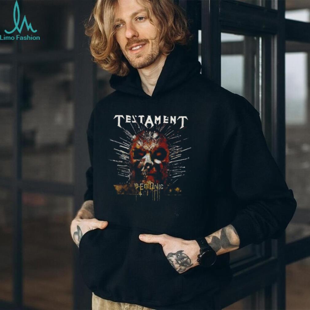 Testament Demonic Album Cover Nail Skull Metal T Shirt