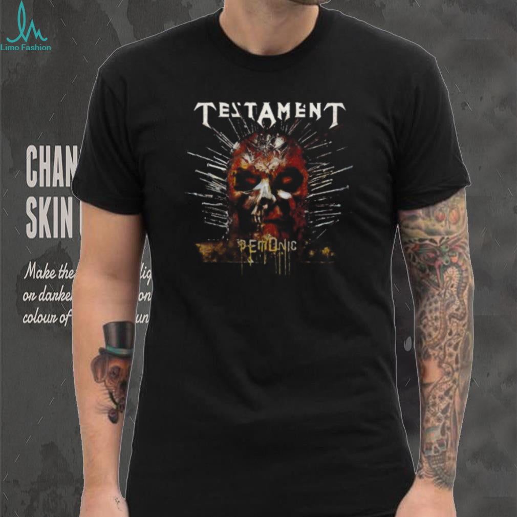 Testament Demonic Album Cover Skull Graphic Metal T Shirt