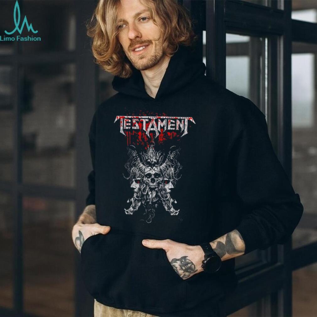 Testament Three Headed Demon Blood Splatter Metal T Shirt