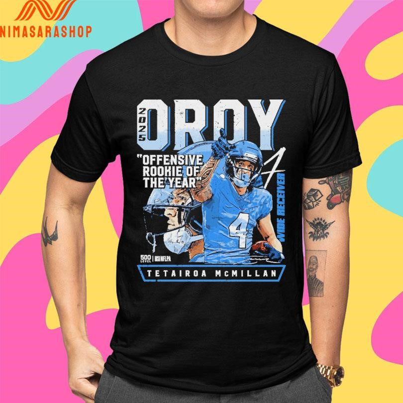 Tetairoa McMillan Carolina Panthers 2025 Oroy Offensive Rookie Of The Year Shirts
