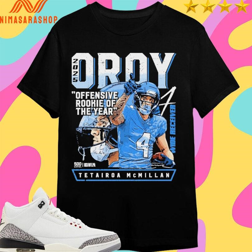Tetairoa McMillan Carolina Panthers 2025 Oroy Offensive Rookie Of The Year Shirts