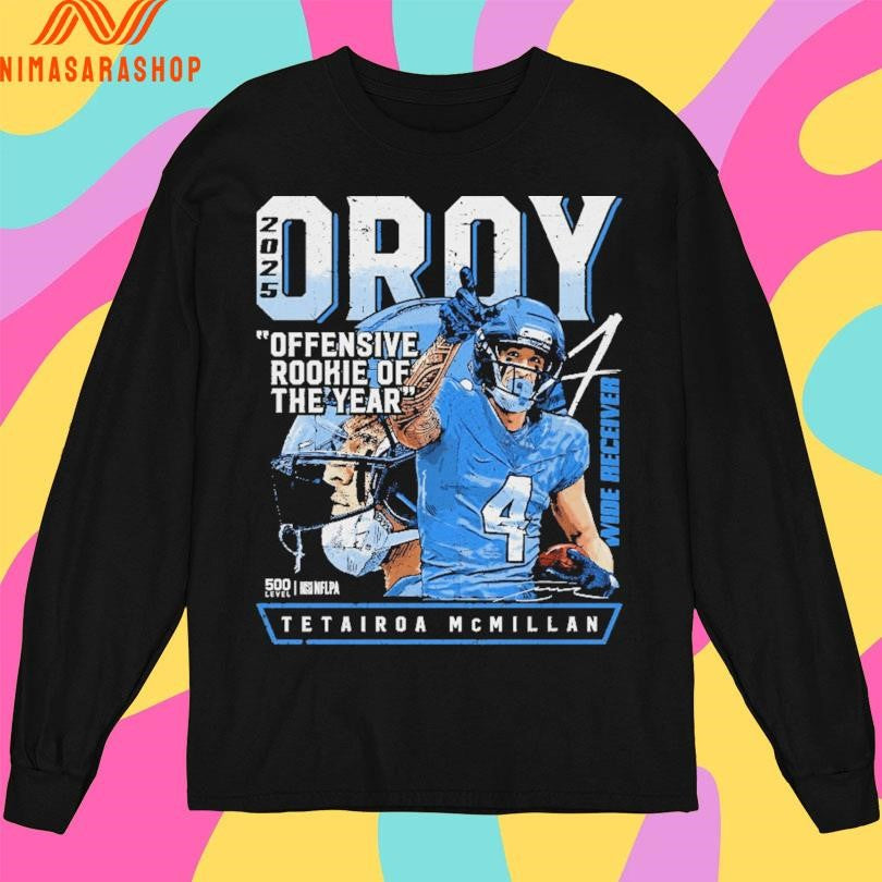 Tetairoa McMillan Carolina Panthers 2025 Oroy Offensive Rookie Of The Year Shirts