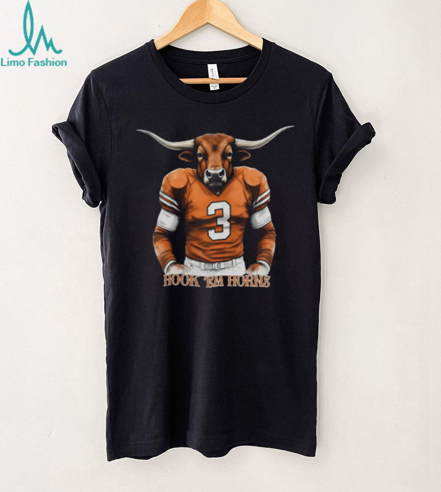 Texas Longhorns #3 Longhorn Mascot Football Jersey Style T Shirt