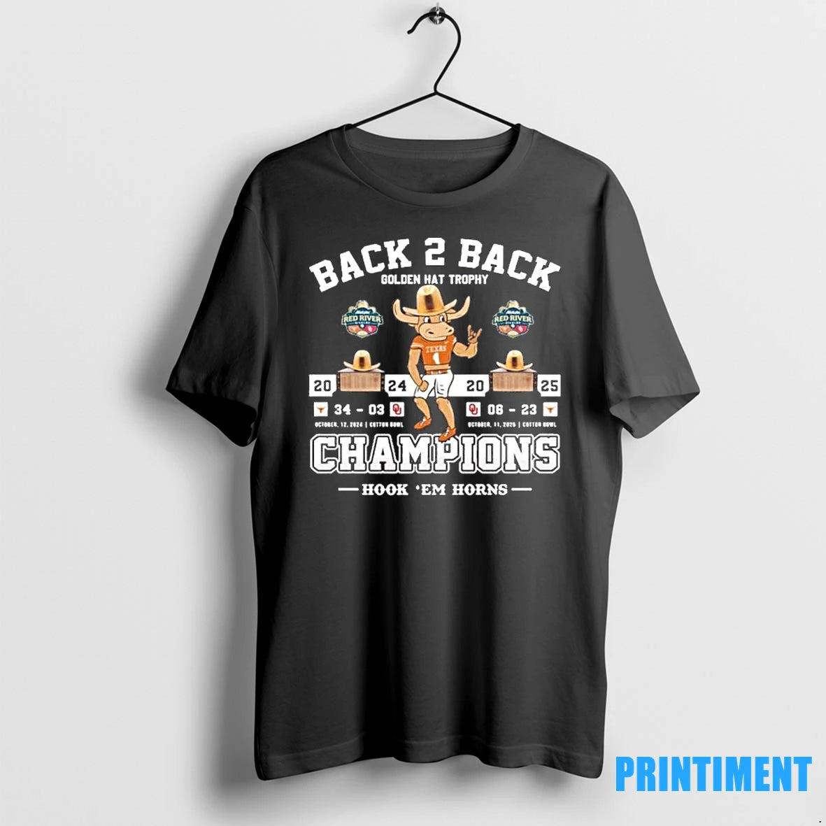 Texas Longhorns Back 2 Back Golden Hat Trophy Champions Tshirts Sweater