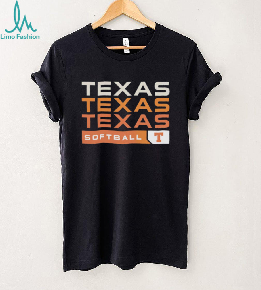 Texas Longhorns Softball Retro Stacked Text Logo T Shirt