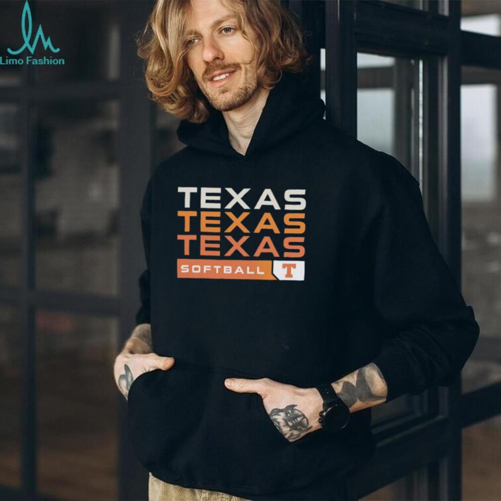 Texas Longhorns Softball Retro Stacked Text Logo T Shirt