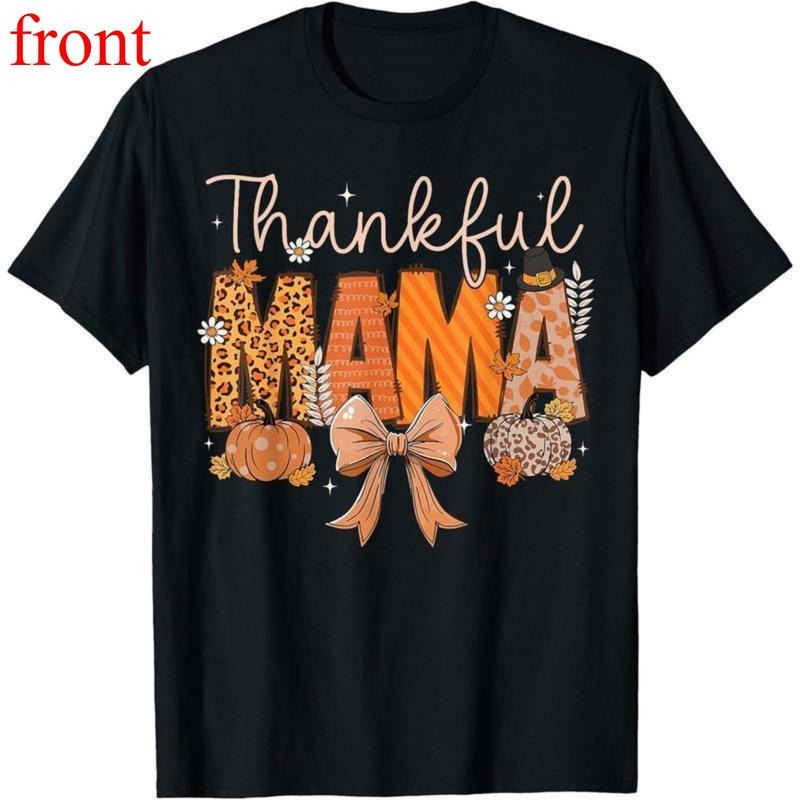 Thankful Mama Coquette Bows Mom Fall Thanksgiving Women T-Shirt Hoodie, Sweatshirt | UrbanDripWear.com