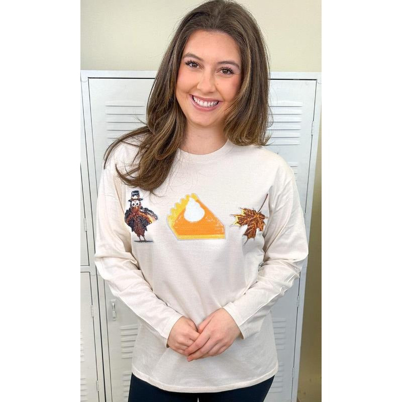 Thanksgiving Sparkle Boyfriend Long Sleeve T-Shirt Hoodie, Sweatshirt | UrbanDripWear.com