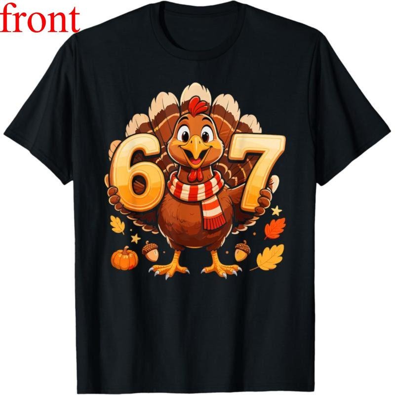 Thanksgiving Turkey Six Seven Funny Meme Unisex T-Shirt  USA Print style 02 Hoodie, Sweatshirt | UrbanDripWear.com
