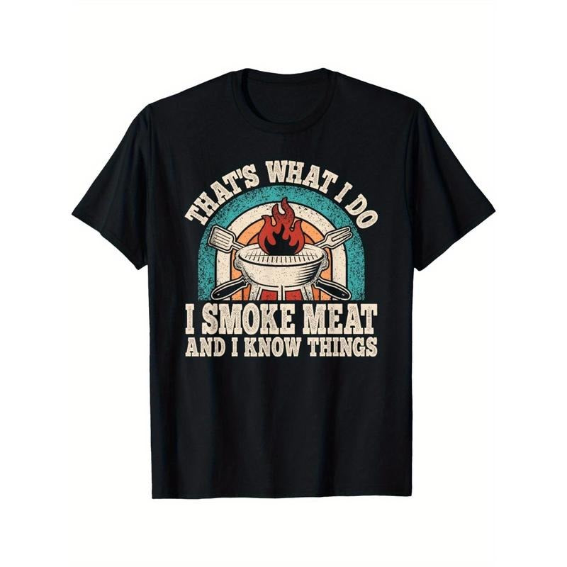 That's What I Do I Smoke Meat And I Know Things BBQ Grilling T-Shirt made in usa Hoodie, Sweatshirt | UrbanDripWear.com