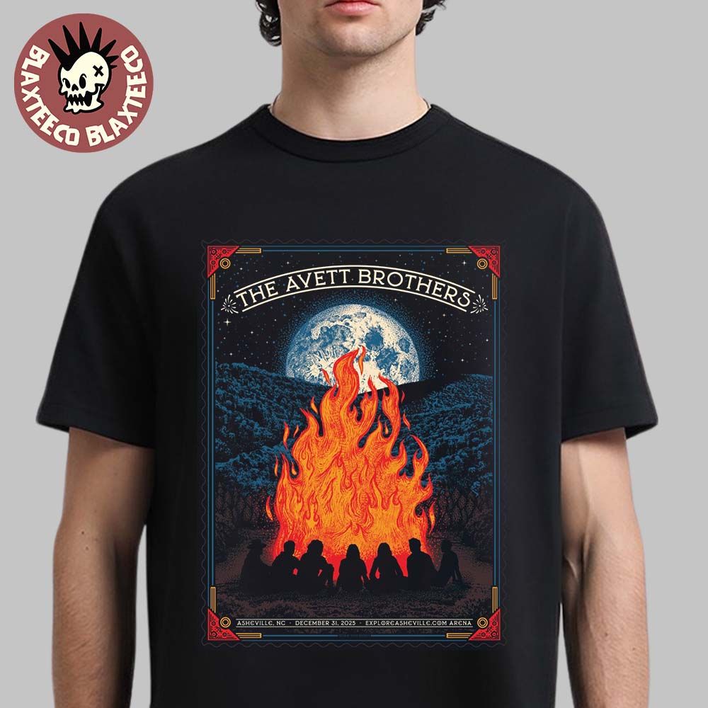 The Avett Brothers Asheville North Carolina 2025 Event Poster At Explore Asheville Com Arena On December 31 2025 Unisex T-Shirt