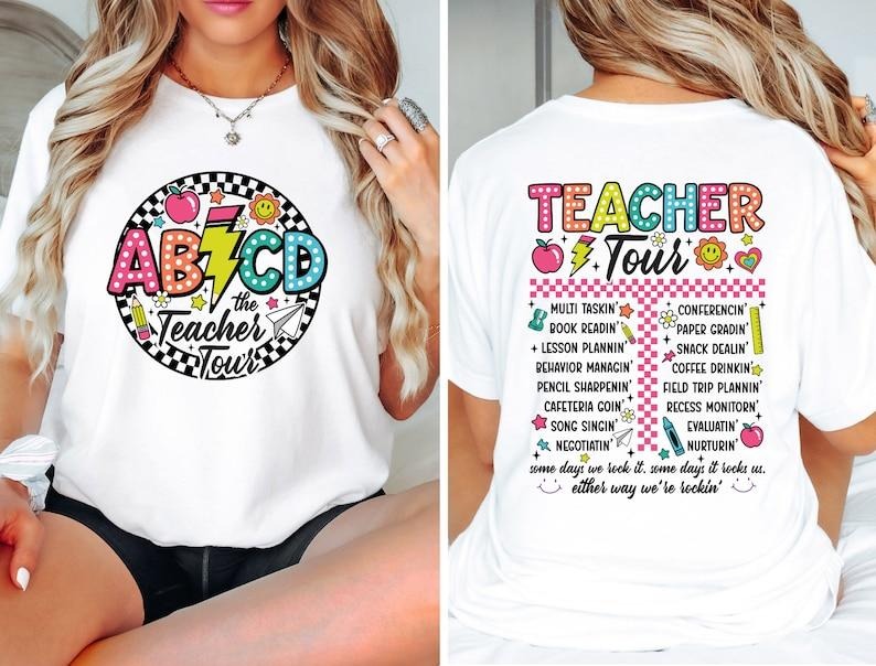 The Back To School Tour Shirt, Retro Teacher Tour Shirt, ABCD Teacher Shirts, First Day Of School Teacher Shirt, Teacher...