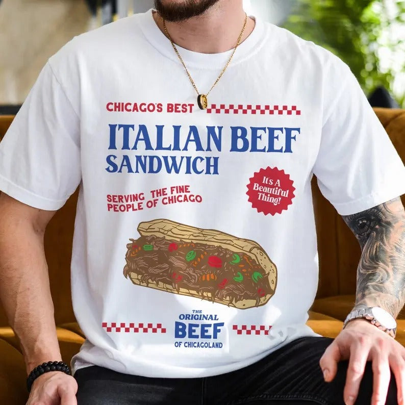 The Bear Show Retro T-Shirt, The Original Beef of Chicagoland Vintage Faded Sandwich Graphic TV Show Shirt, Jeremey Allen...