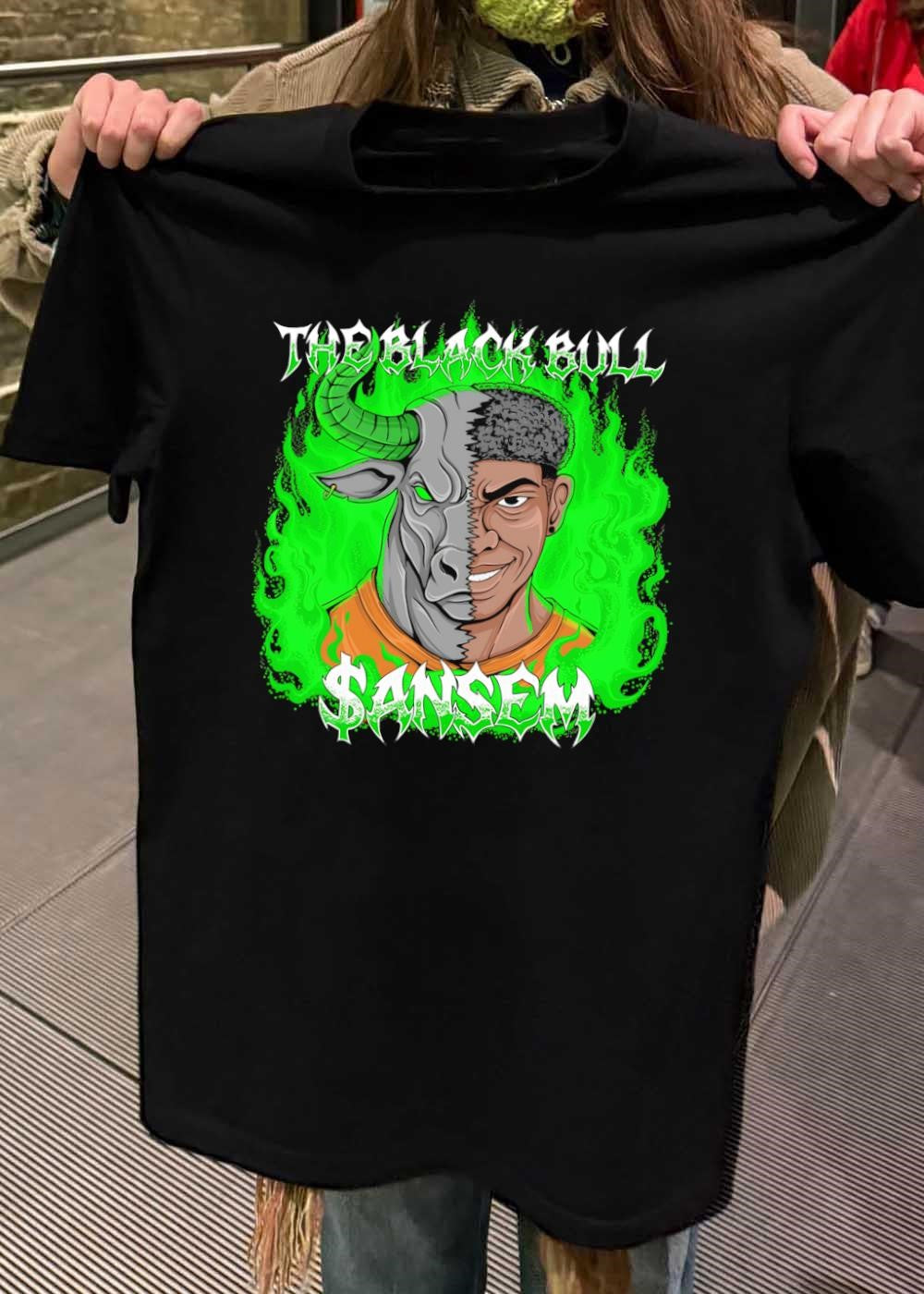The Black Bull Sansem Half Man Half Bull Green Fire T-Shirt
