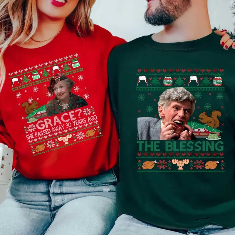 The Blessing Grace Christmas Vacation Christmas Couples Shirts, Matching Couples Holiday Tee , Unisex Shirt, Cotton Tee ...