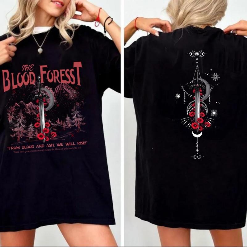The Blood Forest Shirt, From Blood And Ash, Poppy Casteel, Poppy Castle Da'neer, Flesh And Fire, Fbaa Bookish Merch,...