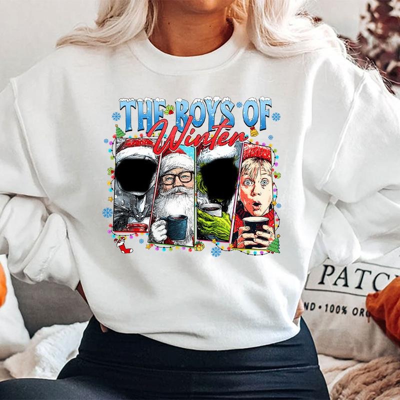 The Boys Of Winter Tee, Funny Xmas Graphic Tshirt, Social Media Humor Holiday Shirt, Funny Santa Shirt Hoodie, Sweatshirt