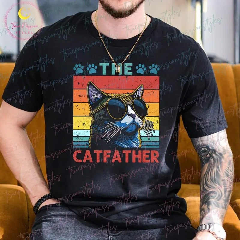 The Catfather Shirt Cat Dad Shirt Cat Lovers Shirt Cat Owner Men Gift Father's Day Gift T0161  T-shirt, sweater and...
