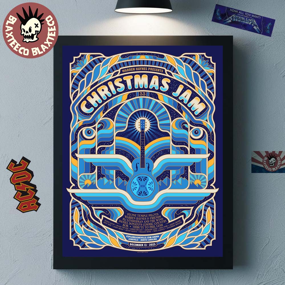 The Christmas Jam 2025 Festival Warren Haynes Presents Art Poster By Chris Gallen For Asheville North Carolina At Exploreashville.com Arena On December 13 2025 Poster Canvas