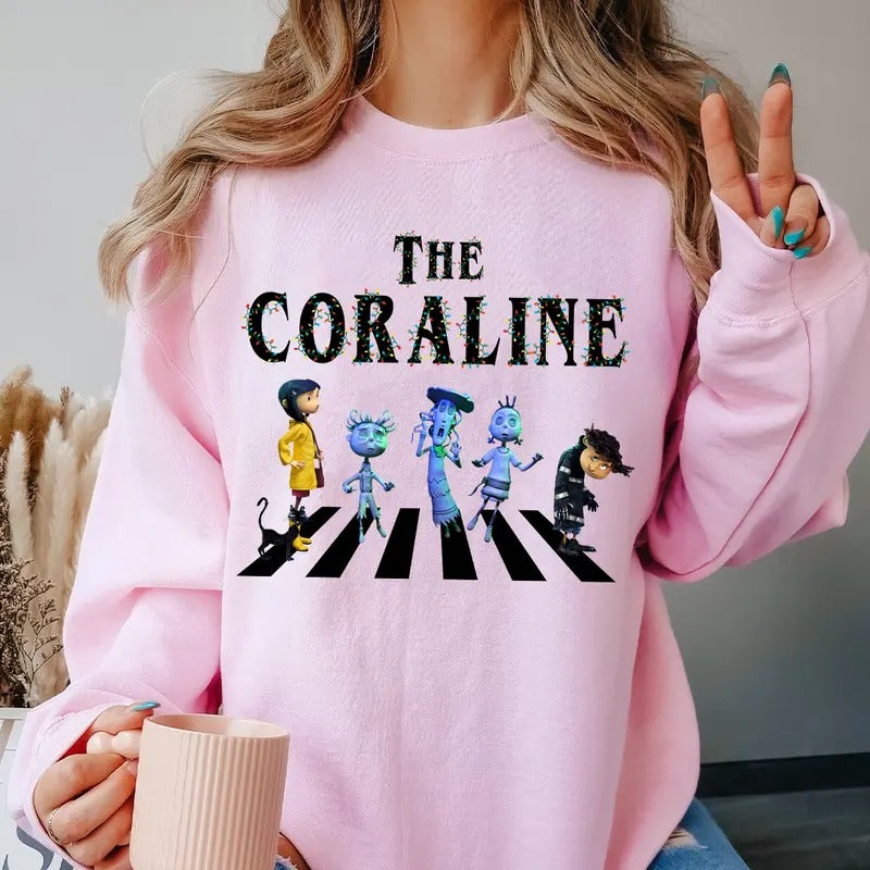 The Coraline Christmas Sweatshirt, Christmas Coraline Unisex Softstyle T-Shirt Hoodie | UrbanDripWear.com