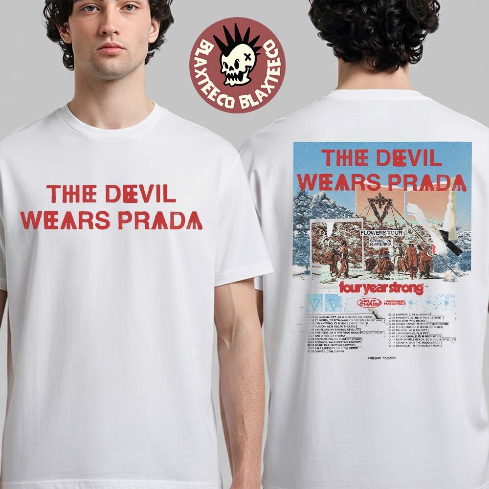 The Devil Wears Prada Flowers Tour Spring 2026 North America City Dates Two Sided T-Shirt
