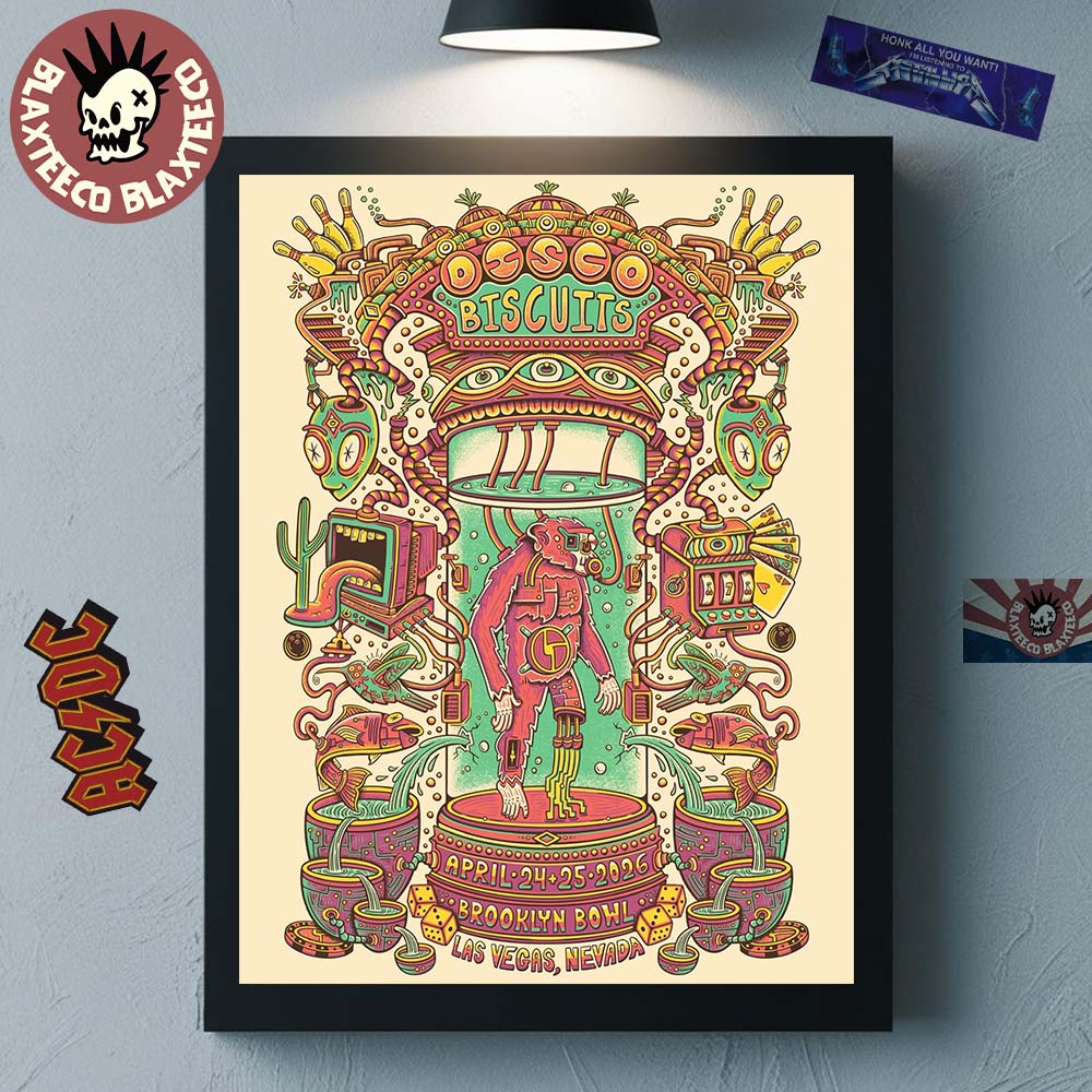 The Disco Biscuits Las Vegas Nevada 2025 Event Poster At Brooklyn Bowl On April 24 25 2026 Home Decor Poster Canvas