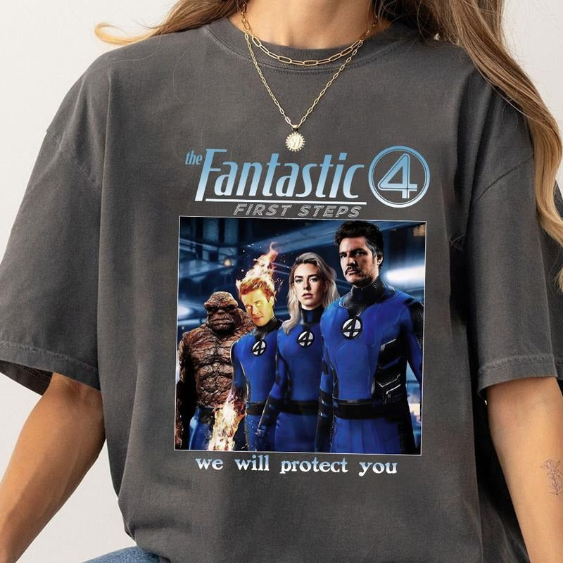 The Fantastic Four First Steps Shirt, Fantastic Four Sweatshirt, MCU Superhero T-shirt Hoodie | UrbanDripWear.com