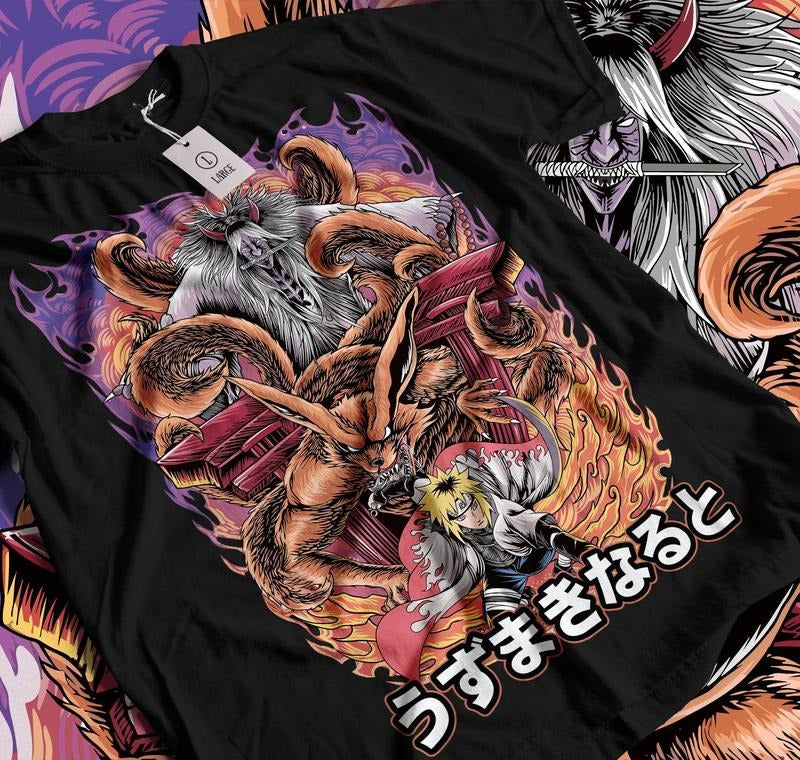 The Fourth Great Ninja War - Minato's Legacy and Kurama's Power Unisex T-Shirt Anime Manga Shirt Anime Shirt Anime Lovers...