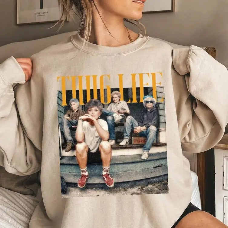 The Golden Girls Thug Life Shirt, Golden Girls Tee, Short Sleeve Tee Shirt, Gifts For Birthday Moth, Stay Golden Shirt,...