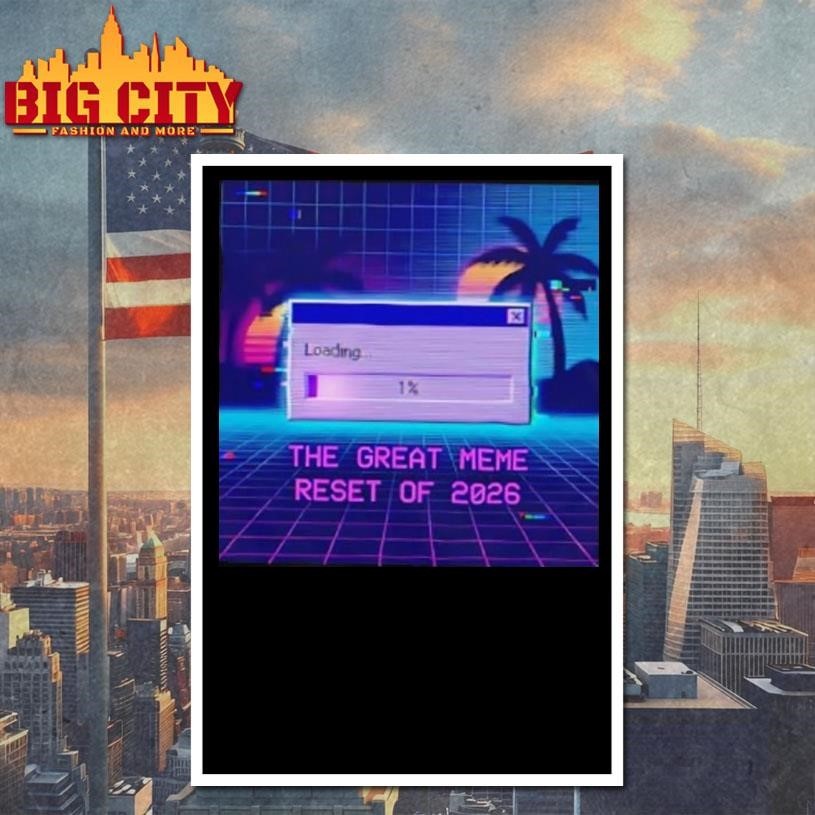 The Great Meme Reset Of 2026 Retro Glitch Loading Bar Shirt