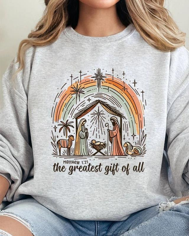 The Greatest Gift Of All Unisex NuBlend Crew Sweatshirt CHRISTMAS SWEATSHIRT JESUS T-Shirts, Hoodie | UrbanDripWear.com