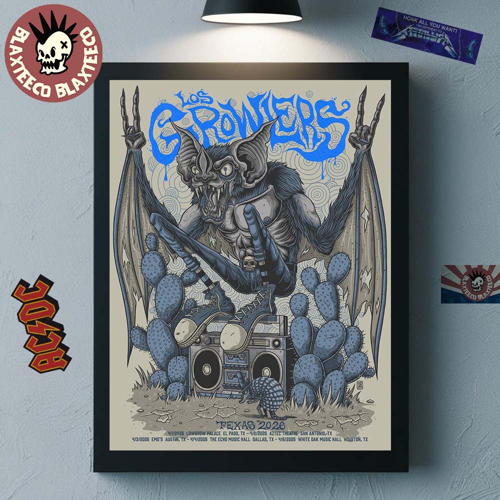 The Growlers Texas 2026 Run Shows Schedule Dates Poster The Bat With Boombox Art Poster Canvas