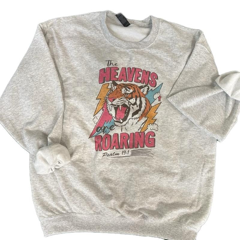 The Heavens are Roaring SWEATSHIRT  - Christian Women SWEATSHIRT - Crewneck Sweatshirt T-Shirts, Hoodie | UrbanDripWear.com