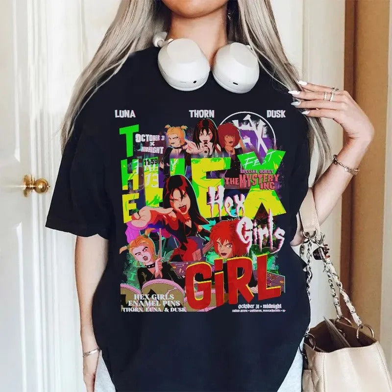 The Hex Girls Tour, Hex Girls Concert Shirt, Retro Halloween Hex Girls, Rock Band Concert Tee Rocker Mama, Spooky Shirt,...