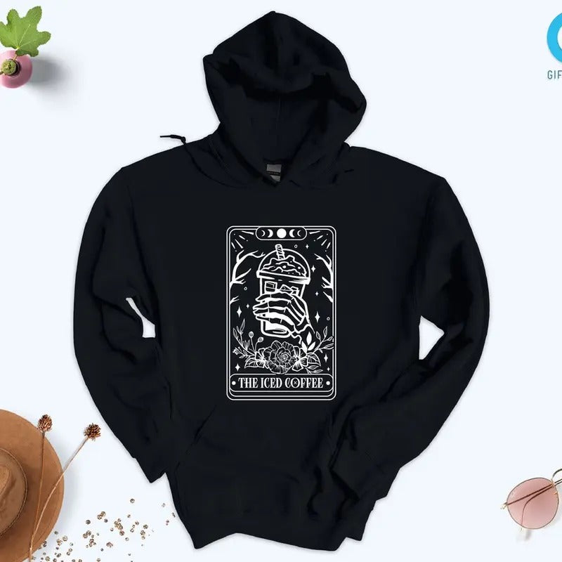 The Iced Coffee Tarot Card Hoodie and Sweater; T-shirt Sweatshirt | UrbanDripWear.com