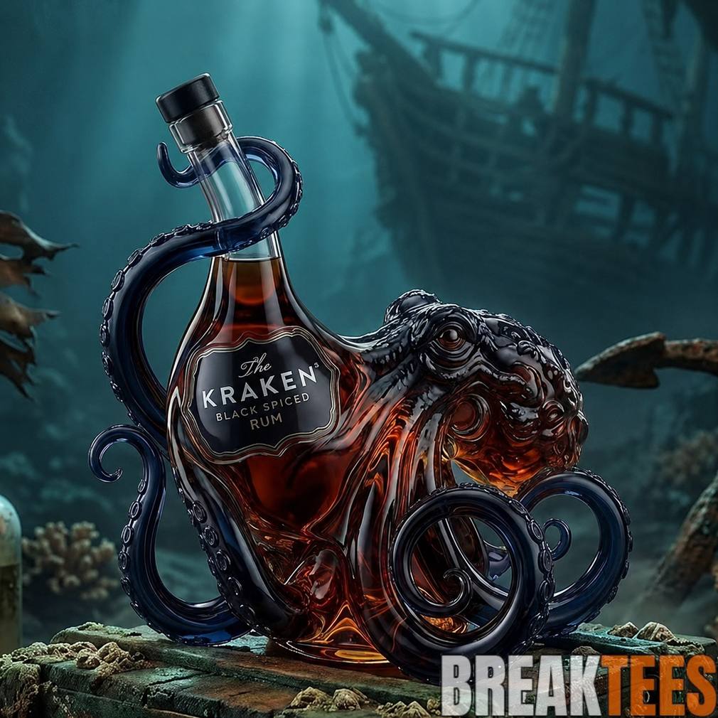 The Kraken Black Spiced Rum Octopus Whiskey Bottle