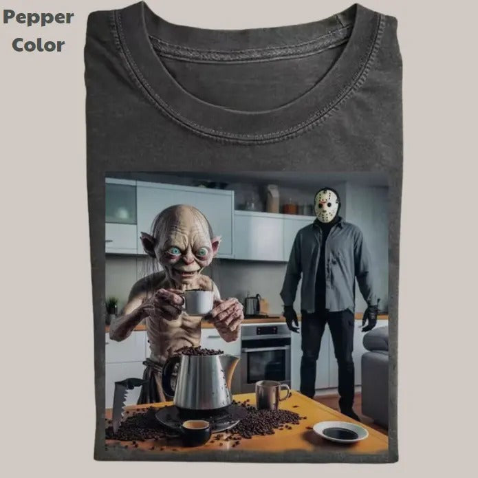 The Lord of the Rings Vintage Tee, Gollum Jason T-Shirt, Movie Graphic Tee, Unisex Meme Cringe Funny Dumb Shirt, Menswear...